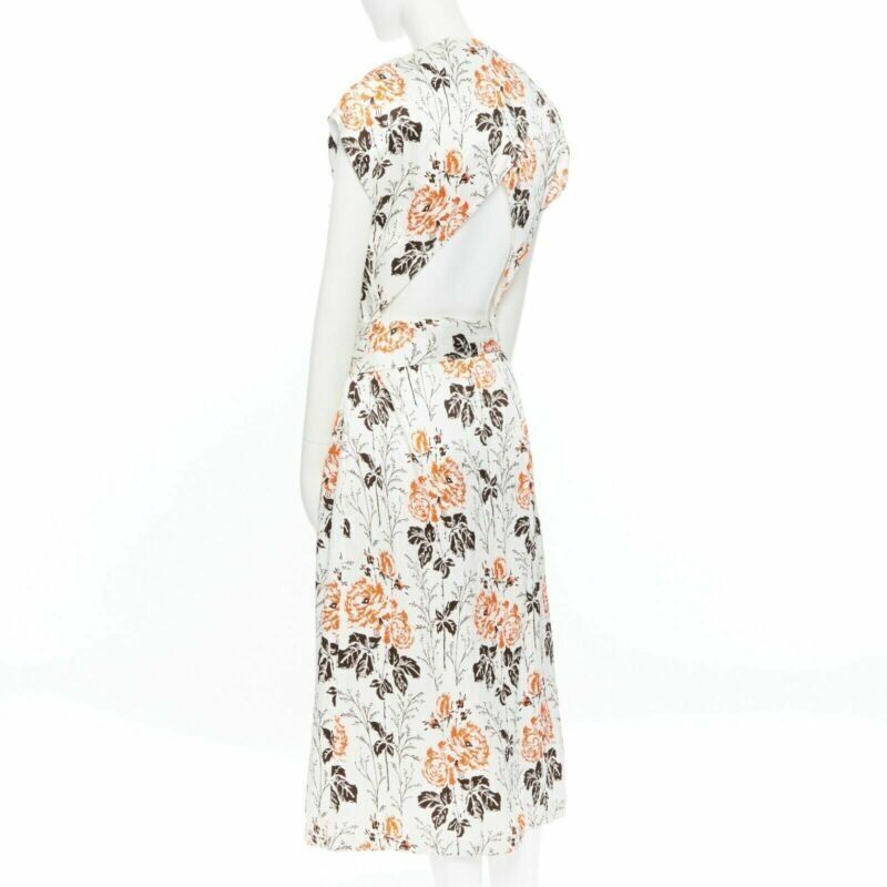Victoria Beckham new VICTORIA BECKHAM SS17 Runway floral print cut open back belted dress UK10 M Size M / US 6-8 / IT 42-44 - 6 Thumbnail