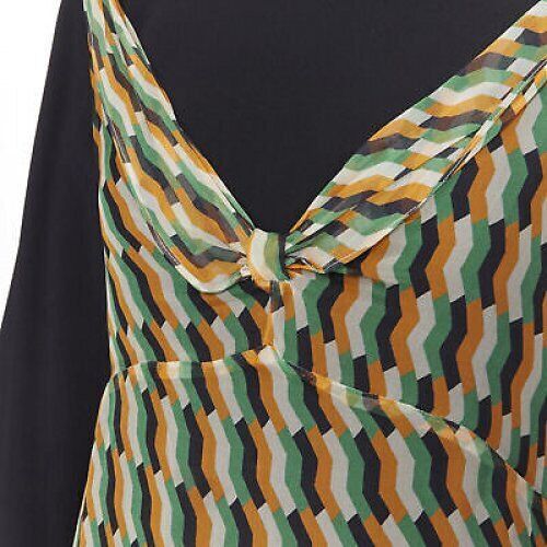 Dries Van Noten new DRIES VAN NOTEN AW17 silk black orange geometric camisole layered top FR38 Size S / US 4 / IT 40 - 8 Thumbnail