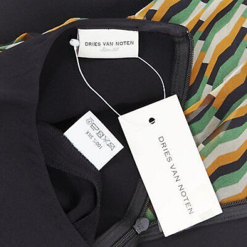 Dries Van Noten new DRIES VAN NOTEN AW17 silk black orange geometric camisole layered top FR38 Size S / US 4 / IT 40 - 10 Thumbnail