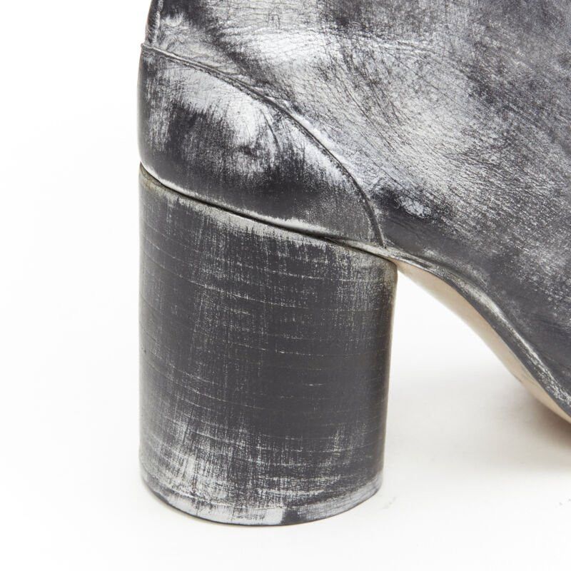 Maison Margiela new MARTIN MARGIELA 1990's Vintage black silver handpainted tabi boot EU39 Size US 9 / IT 39 - 8 Thumbnail