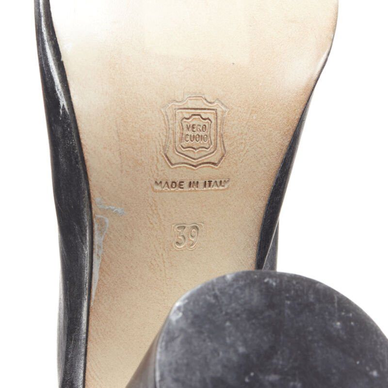 Maison Margiela new MARTIN MARGIELA 1990's Vintage black silver handpainted tabi boot EU39 Size US 9 / IT 39 - 12 Thumbnail