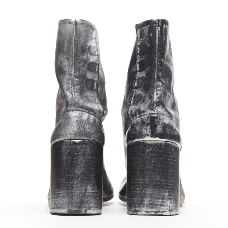 Maison Margiela new MARTIN MARGIELA 1990's Vintage black silver handpainted tabi boot EU39 Size US 9 / IT 39 - 5 Thumbnail