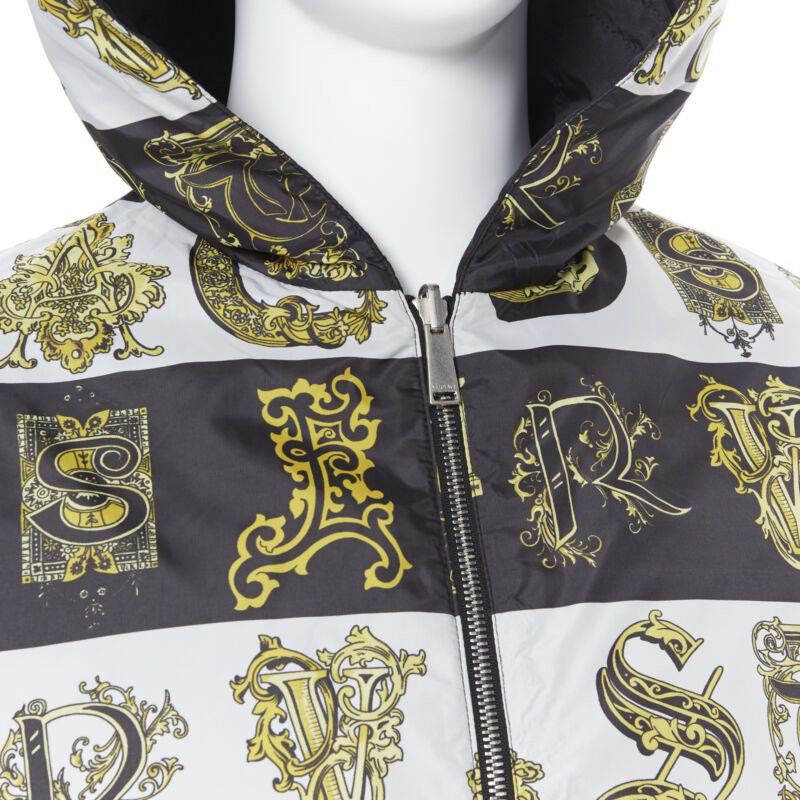 Versace new VERSACE Reversible Baroque Alphabet gold black nylon quilted jacket IT58 4XL Size US XXL / EU 58 / 5 - 2 Thumbnail