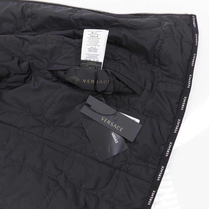Versace new VERSACE Reversible Baroque Alphabet gold black nylon quilted jacket IT58 4XL Size US XXL / EU 58 / 5 - 12 Thumbnail