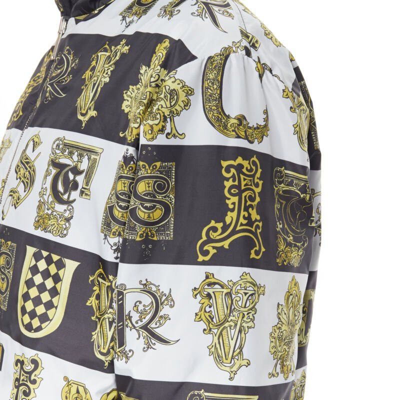 Versace new VERSACE Reversible Baroque Alphabet gold black nylon quilted jacket IT58 4XL Size US XXL / EU 58 / 5 - 10 Thumbnail