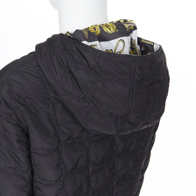 Versace new VERSACE Reversible Baroque Alphabet gold black nylon quilted jacket IT58 4XL Size US XXL / EU 58 / 5 - 9 Thumbnail