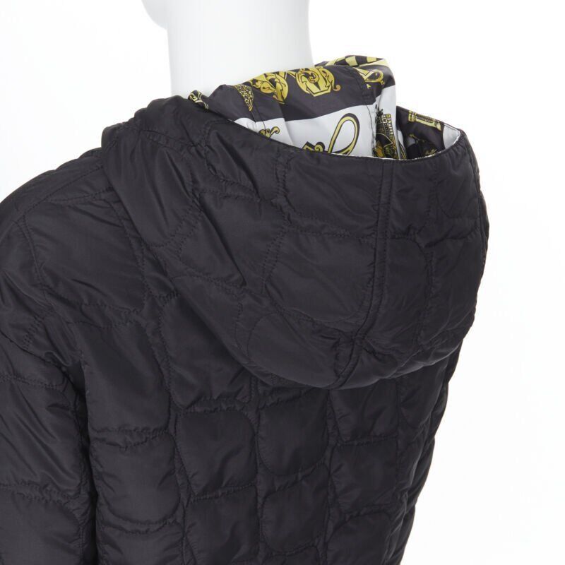 Versace new VERSACE Reversible Baroque Alphabet black gold print quilted jacket IT54 2XL Size US XXL / EU 58 / 5 - 9 Thumbnail