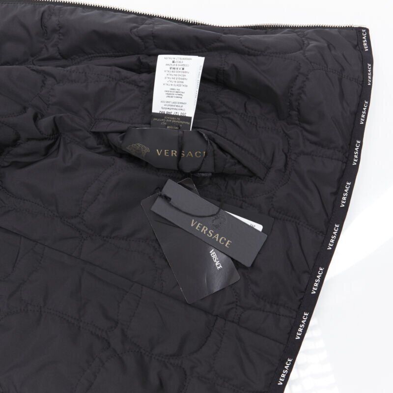 Versace new VERSACE Reversible Baroque Alphabet black gold print quilted jacket IT54 2XL Size US XXL / EU 58 / 5 - 12 Thumbnail