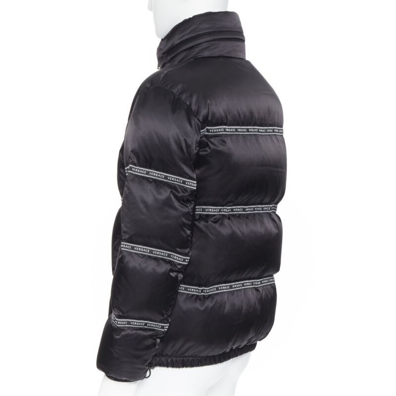 Versace new VERSACE Nastro Stampa black logo ribbon goose down padded jacket IT46 S Size US S / EU 44-46 / 1 - 7 Thumbnail