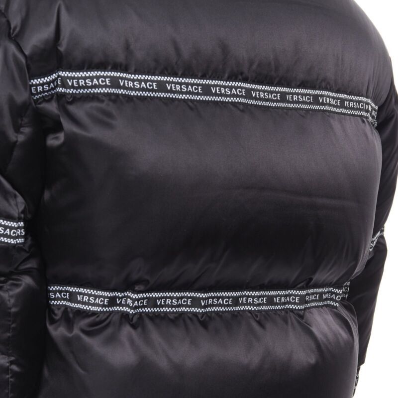 Versace new VERSACE Nastro Stampa black logo ribbon goose down padded jacket IT46 S Size US S / EU 44-46 / 1 - 10 Thumbnail