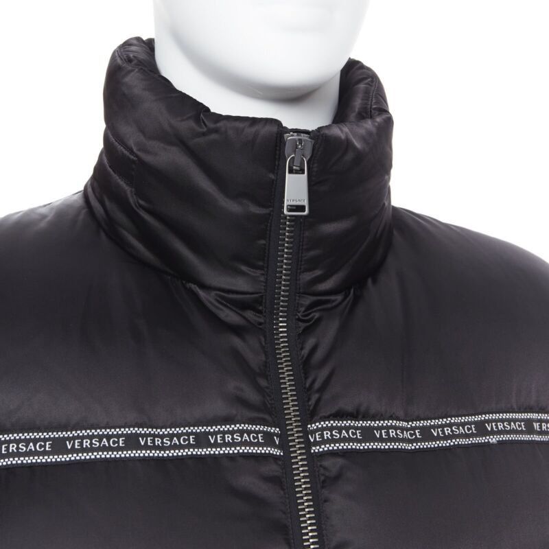 Versace new VERSACE Nastro Stampa black logo ribbon goose down padded jacket IT46 S Size US S / EU 44-46 / 1 - 8 Thumbnail