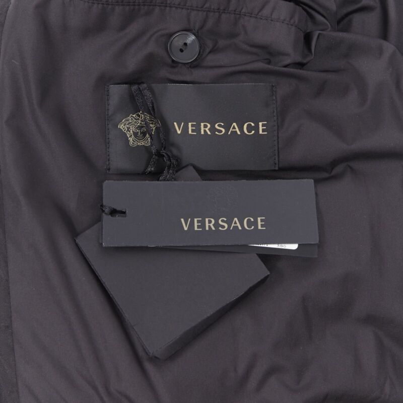 Versace new VERSACE Nastro Stampa black logo ribbon goose down padded jacket IT46 S Size US S / EU 44-46 / 1 - 11 Thumbnail