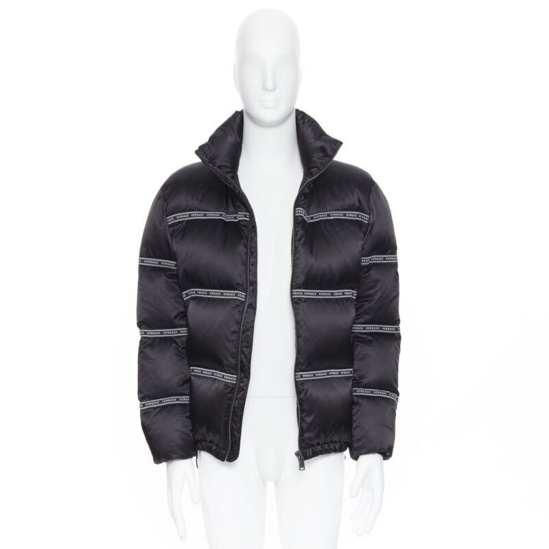 Versace new VERSACE Nastro Stampa black logo ribbon goose down padded jacket IT46 S Size US S / EU 44-46 / 1 - 3 Thumbnail