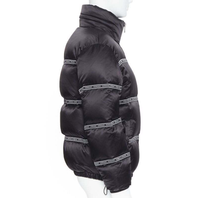 Versace new VERSACE Nastro Stampa black logo ribbon goose down padded jacket IT46 S Size US S / EU 44-46 / 1 - 5 Thumbnail