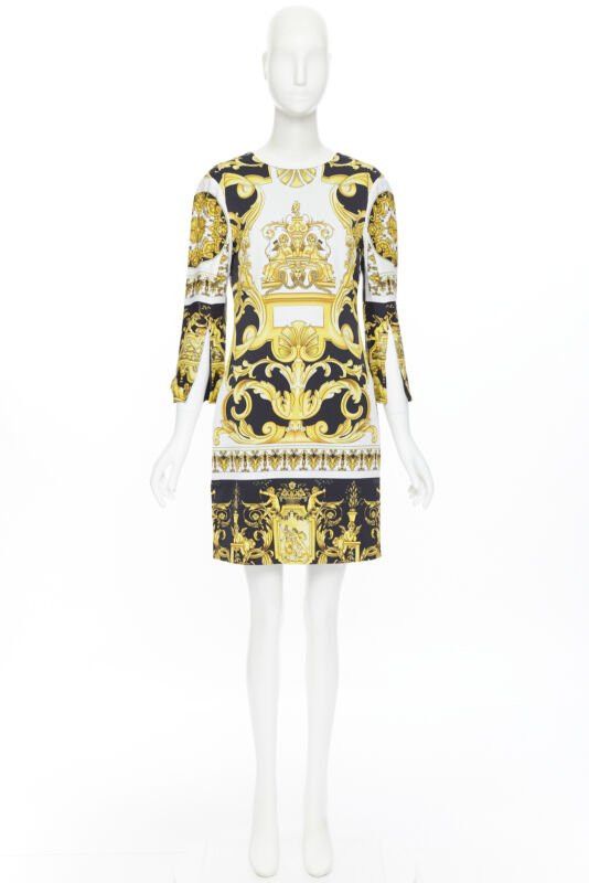 Versace new VERSACE Signature Baroque Cherub Medusa printed viscose shift dress IT38 XS Size XS / US 0-2 / IT 36-38 - 3 Thumbnail