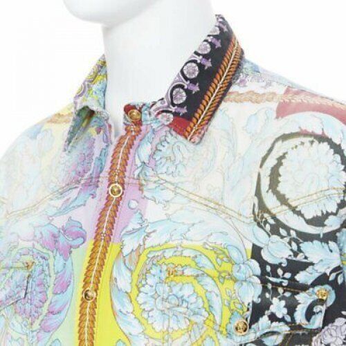 Versace new VERSACE SS19 Techno Baroque distressed cotton Medusa oversized shirt EU38 S Size US S / EU 44-46 / 1 - 6 Thumbnail