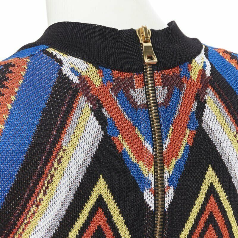 Balmain new BALMAIN Runway ethnic tribal knitted lace V-neck bodycon mini dress FR38 M Size S / US 4 / IT 40 - 9 Thumbnail