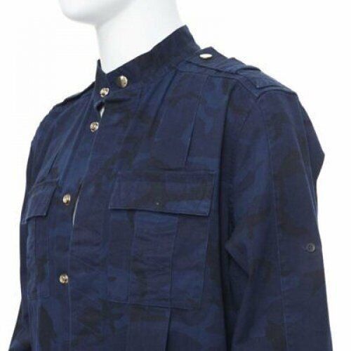 Balmain new BALMAIN blue camouflage cotton gold button military shirt jacket EU38 S Size US S / EU 44-46 / 1 - 8 Thumbnail
