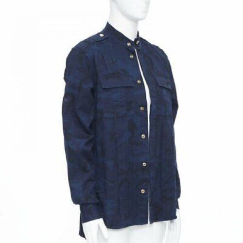 Balmain new BALMAIN blue camouflage cotton gold button military shirt jacket EU38 S Size US S / EU 44-46 / 1 - 3 Thumbnail