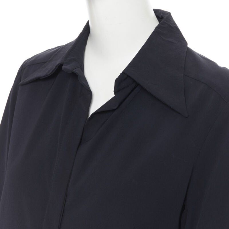 Gucci vintage GUCCI TOM FORD 1996 black rayon nylon wide collar casual long shirt IT38 Size XS / US 0-2 / IT 36-38 - 6 Thumbnail
