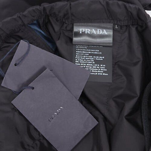 Prada PRADA 2018 black blue nylon side stripe toggle gabardine track pants L Size 30" / US 8 / IT 44 - 9 Thumbnail