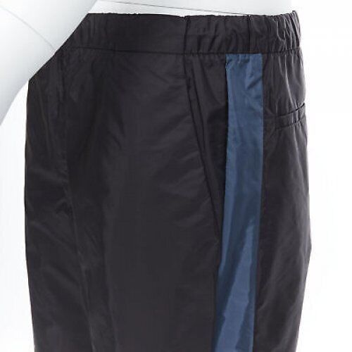 Prada PRADA 2018 black blue nylon side stripe toggle gabardine track pants L Size 30" / US 8 / IT 44 - 7 Thumbnail