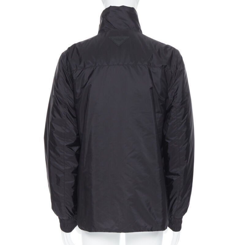 Prada new PRADA 2018 black nylon triangle rubber logo detail padded jacket IT50 L Size US L / EU 52-54 / 3 - 6 Thumbnail