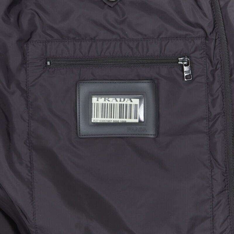 Prada new PRADA 2018 black nylon triangle rubber logo detail padded jacket IT50 L Size US L / EU 52-54 / 3 - 11 Thumbnail
