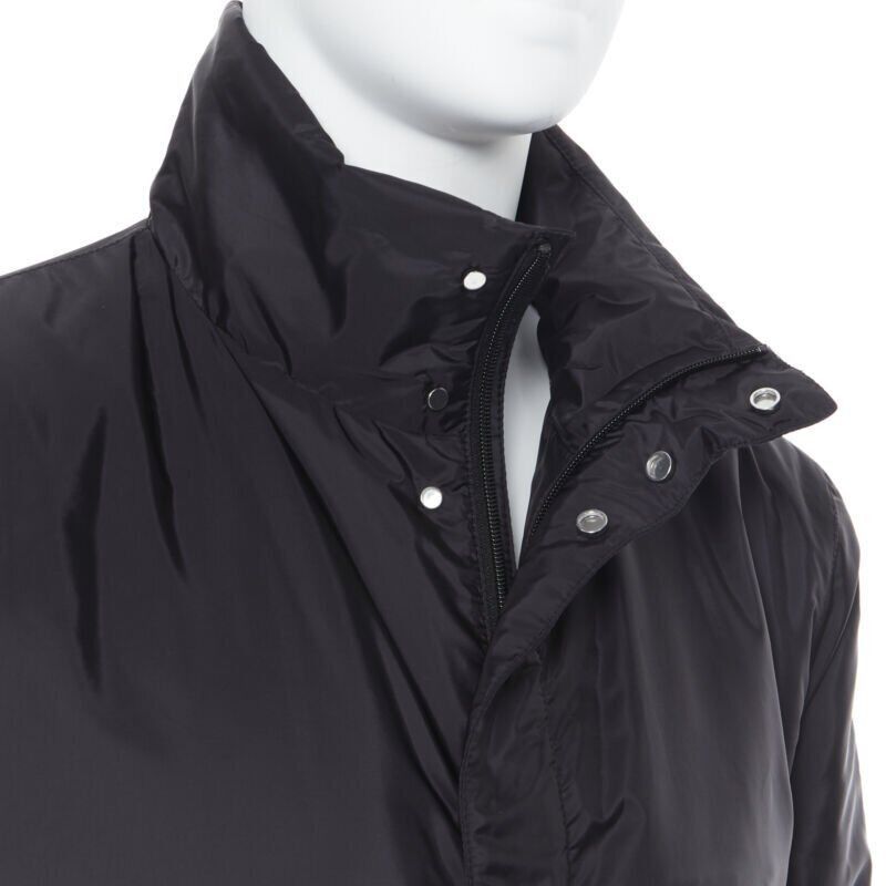Prada new PRADA 2018 black nylon triangle rubber logo detail padded jacket IT50 L Size US L / EU 52-54 / 3 - 8 Thumbnail