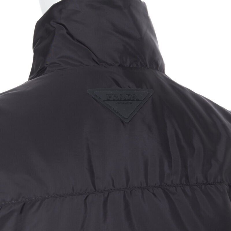 Prada new PRADA 2018 black nylon triangle rubber logo detail padded jacket IT50 L Size US L / EU 52-54 / 3 - 2 Thumbnail