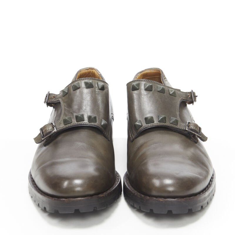 Valentino VALENTINO Rockstud stud embellished strap dual buckle monk brogue loafer EU42 Size US 12 / IT 42 - 3 Thumbnail