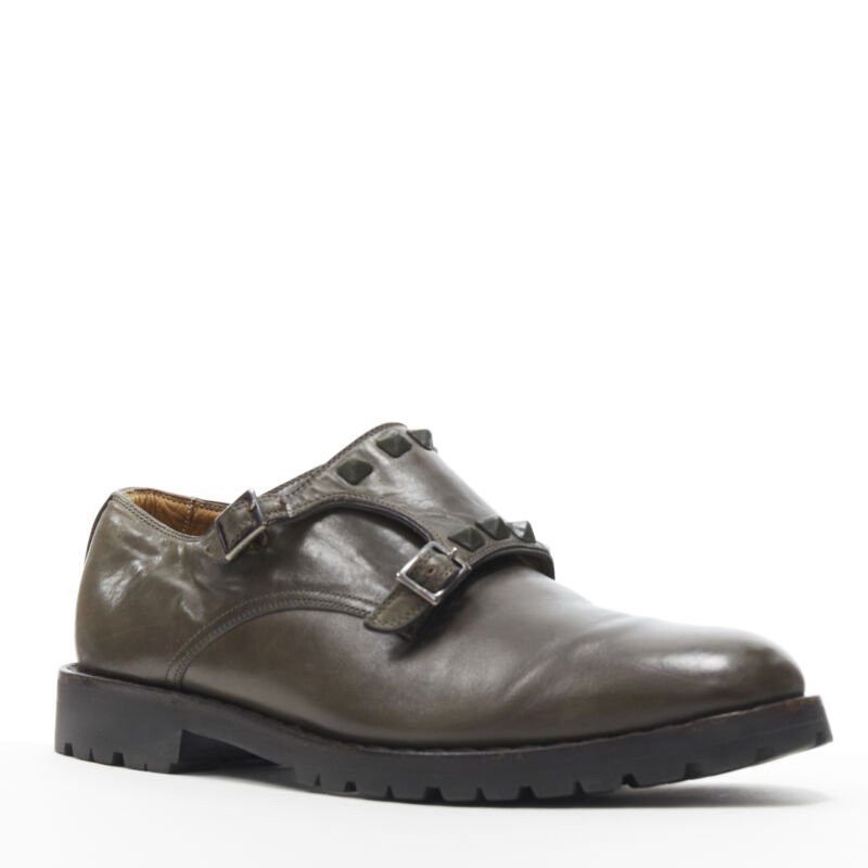 Valentino VALENTINO Rockstud stud embellished strap dual buckle monk brogue loafer EU42 Size US 12 / IT 42 - 2 Thumbnail