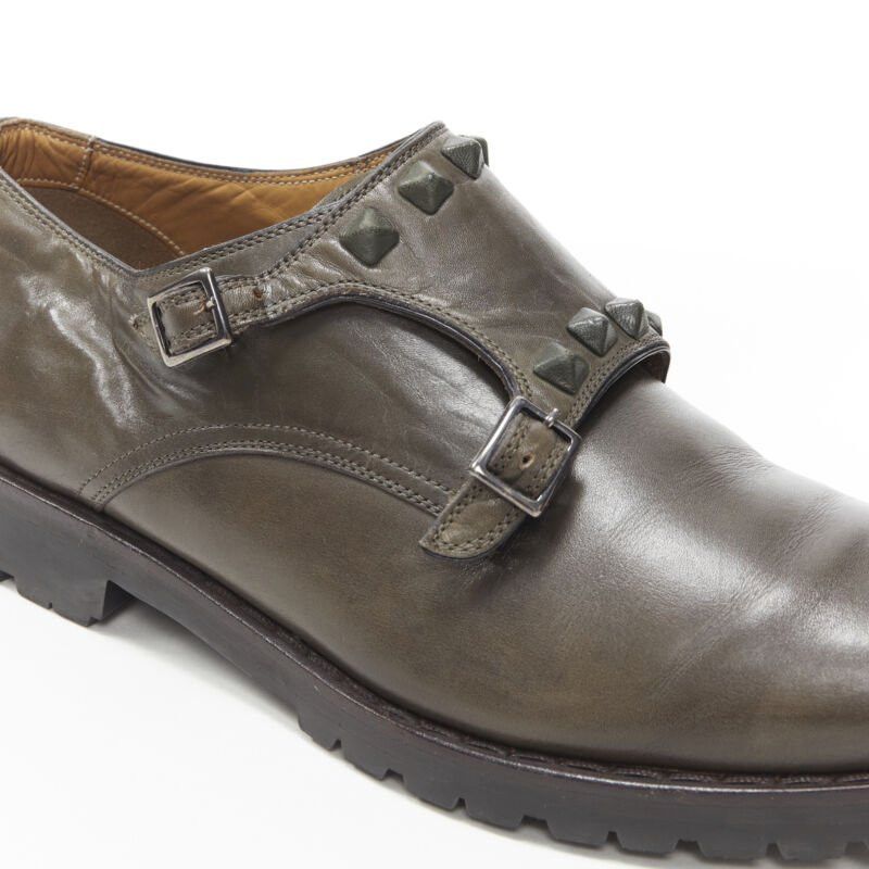 Valentino VALENTINO Rockstud stud embellished strap dual buckle monk brogue loafer EU42 Size US 12 / IT 42 - 8 Thumbnail