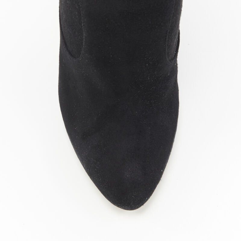 Giuseppe Zanotti new GIUSEPPE ZANOTTI black suede gold crystal eyelet high heel tall boots EU37 Size US 7 / IT 37 - 7 Thumbnail