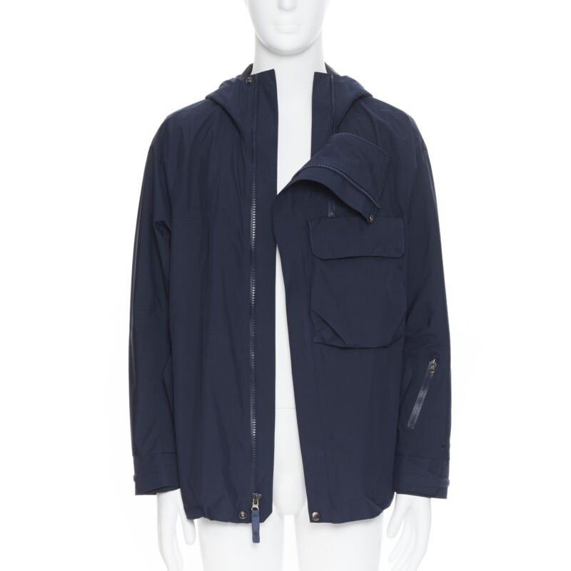 The North Face THE NORTH FACE GORE TEX blue asymmetric zip patch pocket hood windbreaker M / L Size US M / EU 48-50 / 2 - 2 Thumbnail