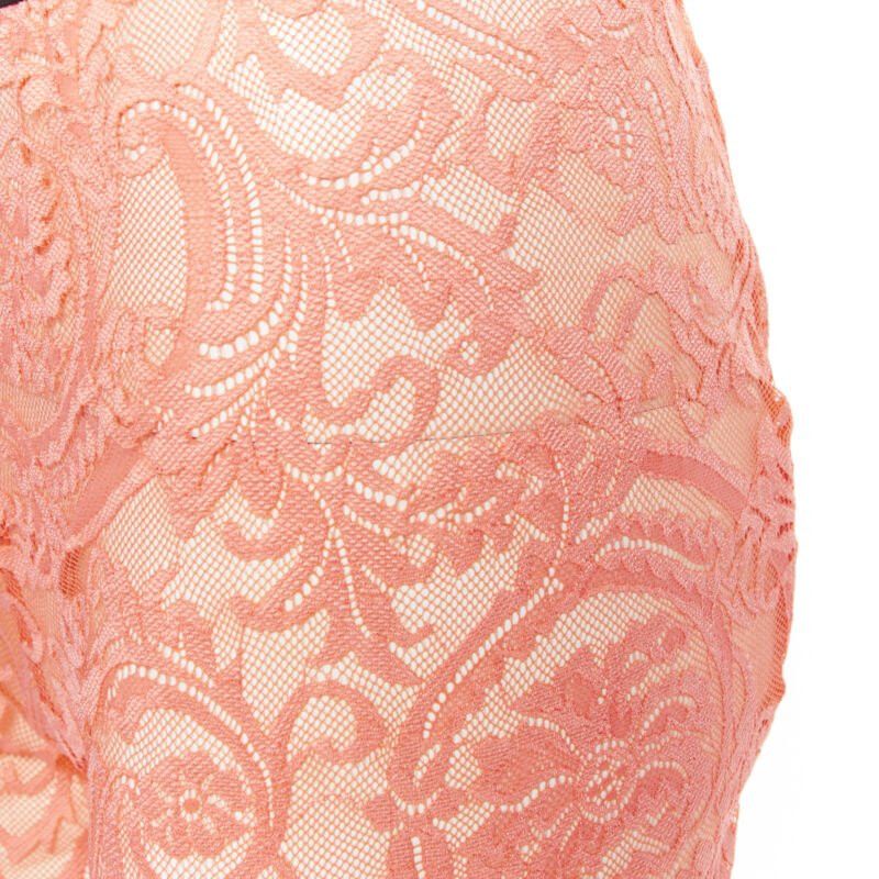 Versace new VERSACE Underwear Medusa Greca waist band orange floral lace tights M Size ONE SIZE - 7 Thumbnail