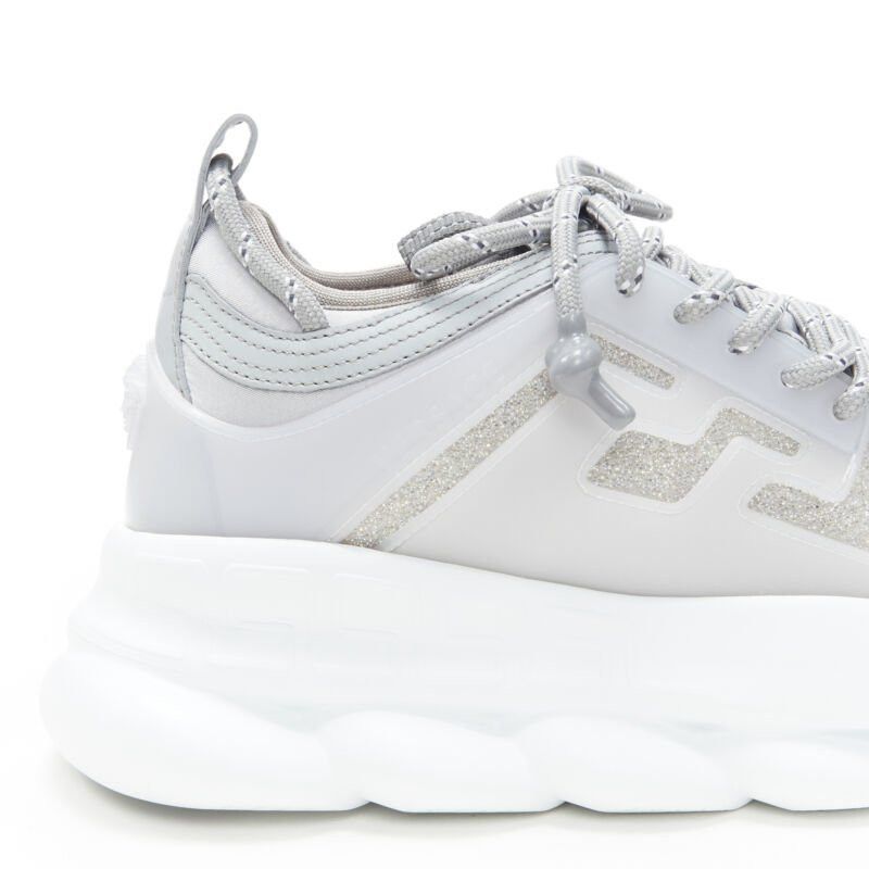 Versace new VERSACE Chain Reaction Reflective Silver Crystal Rhinestone sneaker EU40 US7 Size US 7 / EU 40 - 9 Thumbnail