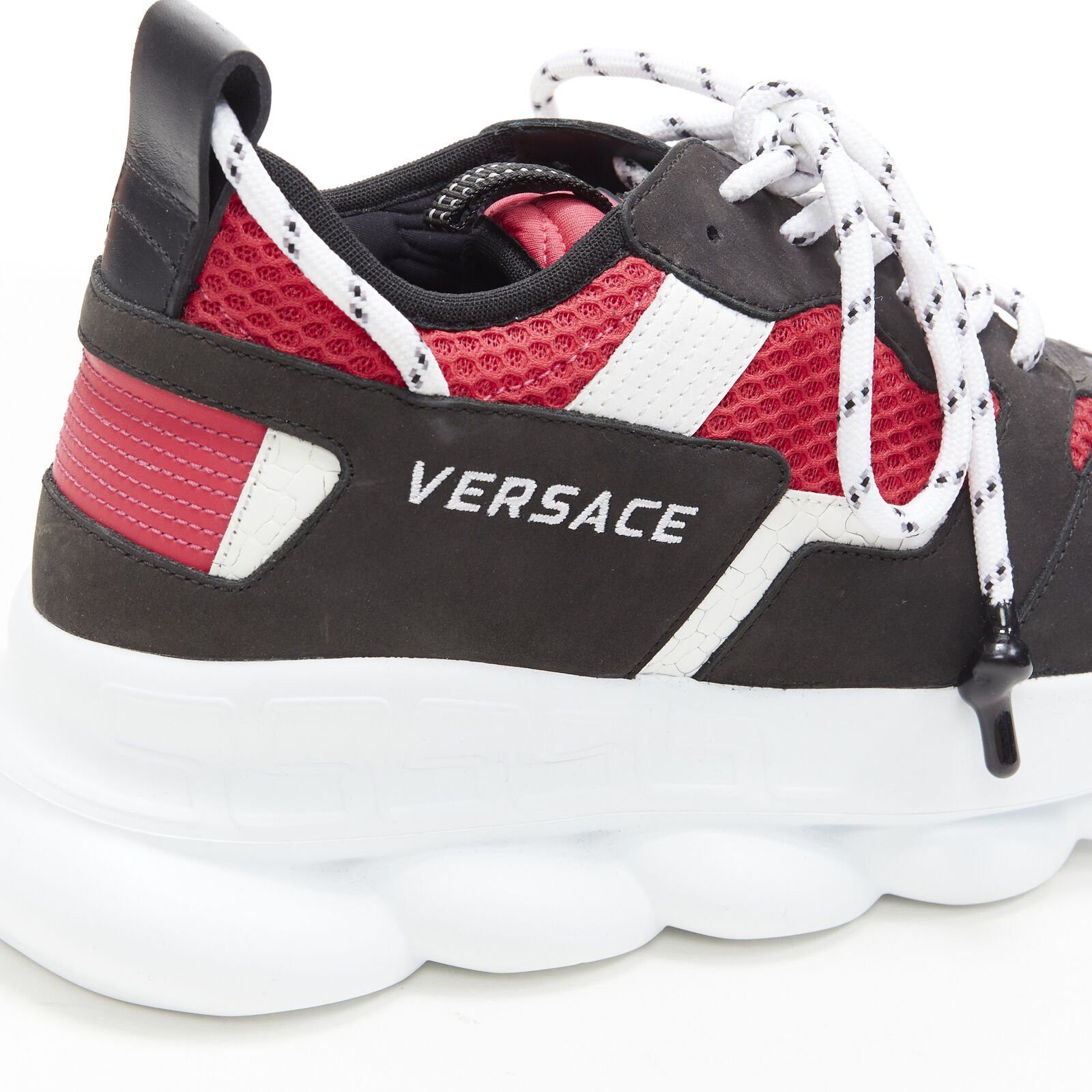 Versace new VERSACE Chain Reaction black suede fuschia red low chunky sneaker EU37 US7 Size US 7 / IT 37 - 9 Thumbnail