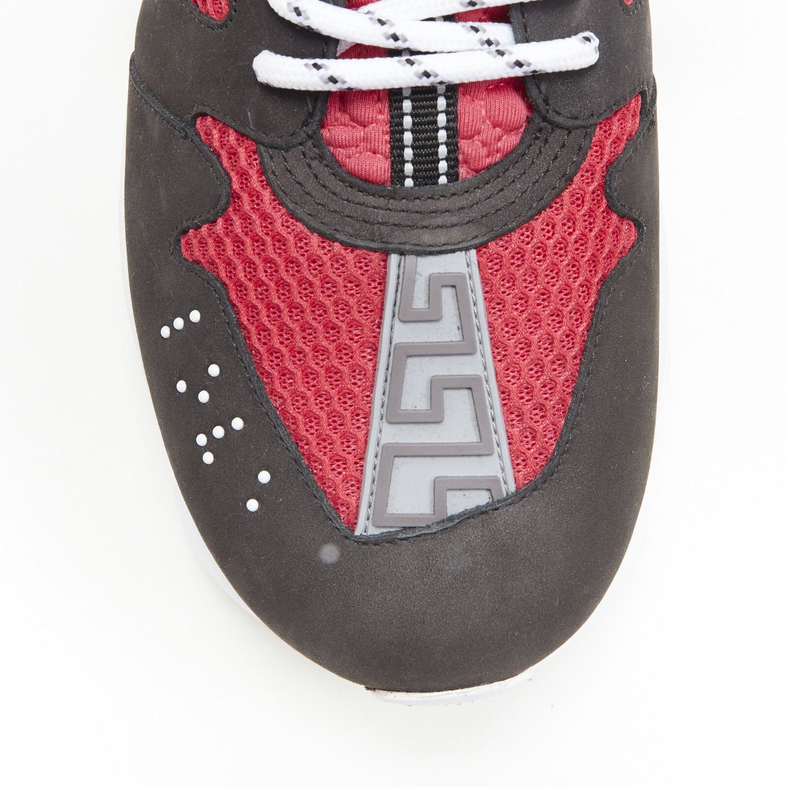 Versace new VERSACE Chain Reaction black suede fuschia red low chunky sneaker EU37 US7 Size US 7 / IT 37 - 7 Thumbnail