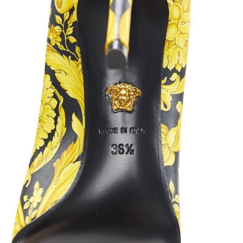 Versace new VERSACE 1992 Tribute Baroque Hibiscus barocco Medusa leather pump EU36.5 Size US 6.5 / IT 36.5 - 11 Thumbnail