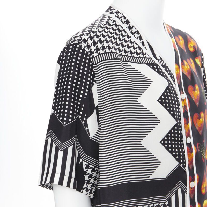 Versace new VERSACE 2019 100% silk Double Love Heart geometric baseball shirt EU40 L Size US L / EU 52-54 / 3 - 8 Thumbnail