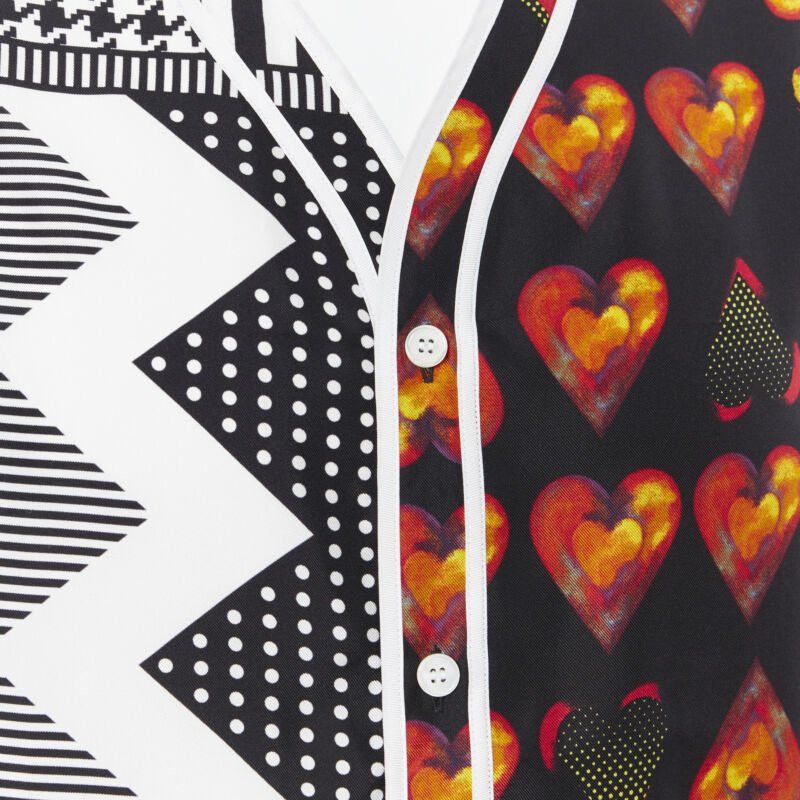 Versace new VERSACE 2019 100% silk Double Love Heart geometric baseball shirt EU40 L Size US L / EU 52-54 / 3 - 7 Thumbnail