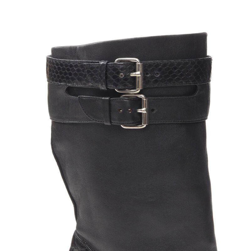 Christian Louboutin CHRISTIAN LOUBOUTIN Loubi Bike black scaled leather buckle platform boot EU37 Size US 7 / IT 37 - 9 Thumbnail