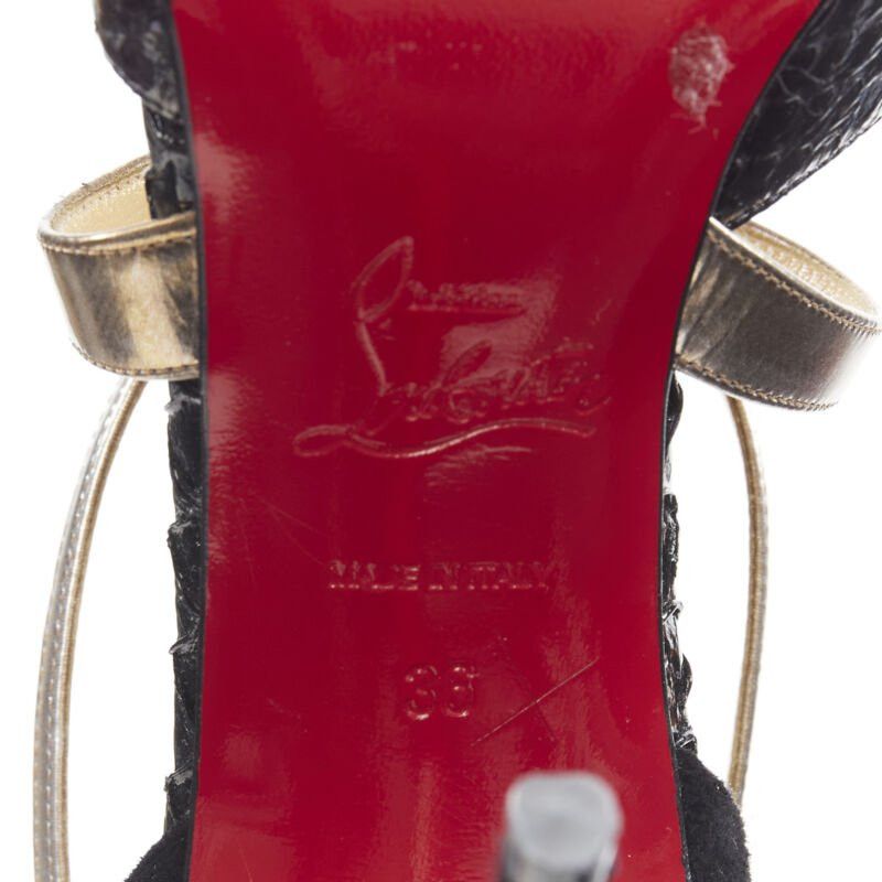 Christian Louboutin new CHRISTIAN LOUBOUTIN Cross Blake black leather metallic cross strap pump EU36 Size US 6 / IT 36 - 12 Thumbnail