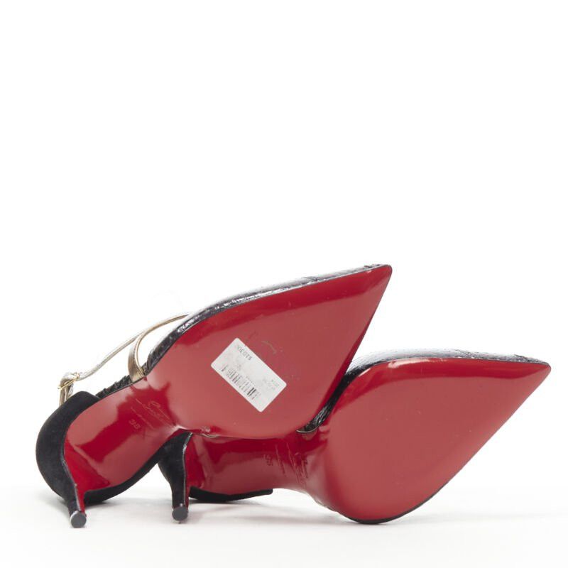 Christian Louboutin new CHRISTIAN LOUBOUTIN Cross Blake black leather metallic cross strap pump EU36 Size US 6 / IT 36 - 6 Thumbnail