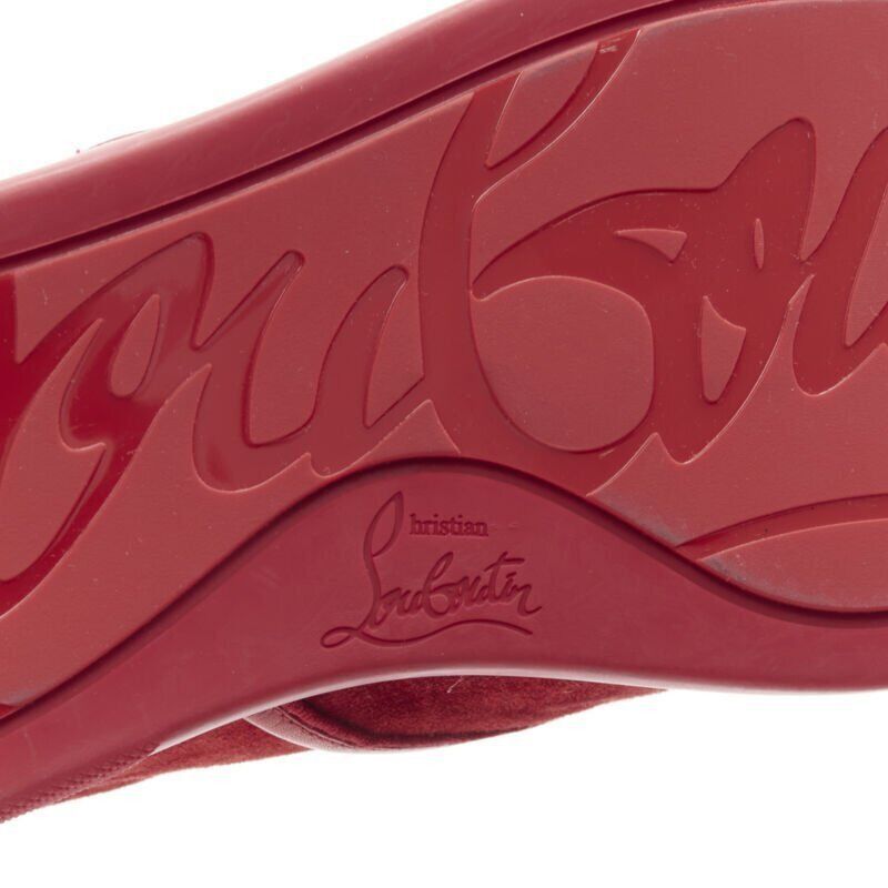Christian Louboutin new CHRISTIAN LOUBOUTIN Sailor Boat red suede degrade strass low sneaker EU41.5 Size US 8.5 / EU 41-42 - 12 Thumbnail
