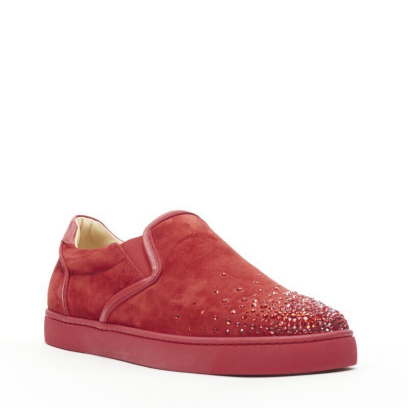 Christian Louboutin new CHRISTIAN LOUBOUTIN Sailor Boat red suede degrade strass low sneaker EU41.5 Size US 8.5 / EU 41-42 - 4 Thumbnail