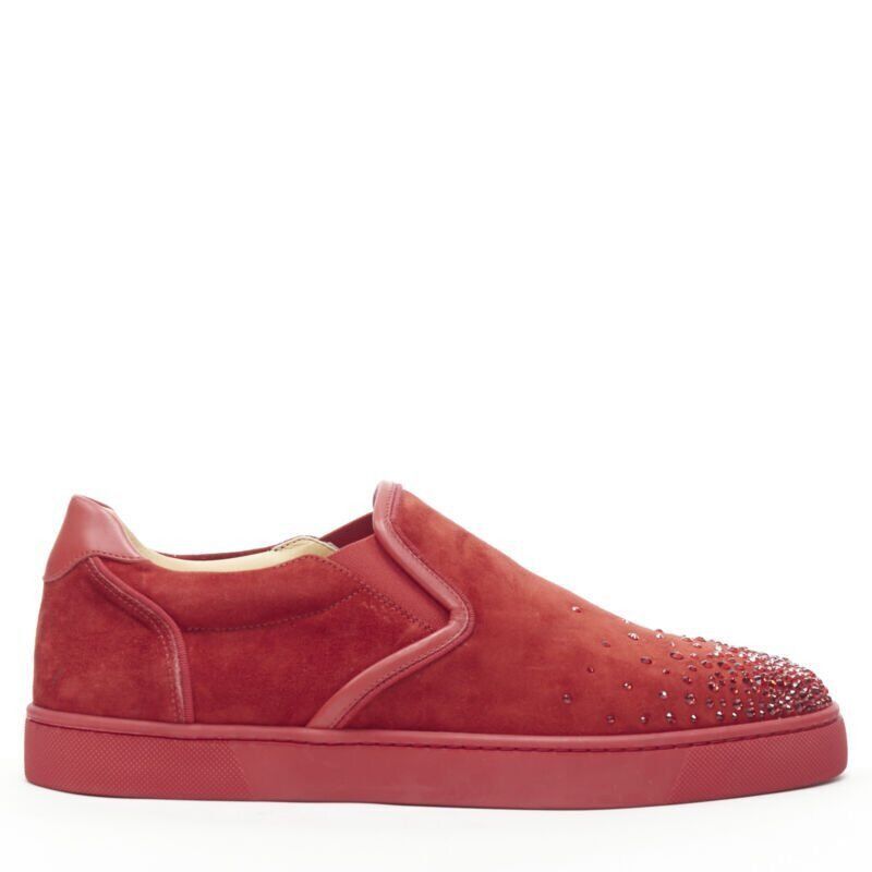 Christian Louboutin new CHRISTIAN LOUBOUTIN Sailor Boat red suede degrade strass low sneaker EU41.5 Size US 8.5 / EU 41-42 - 3 Thumbnail