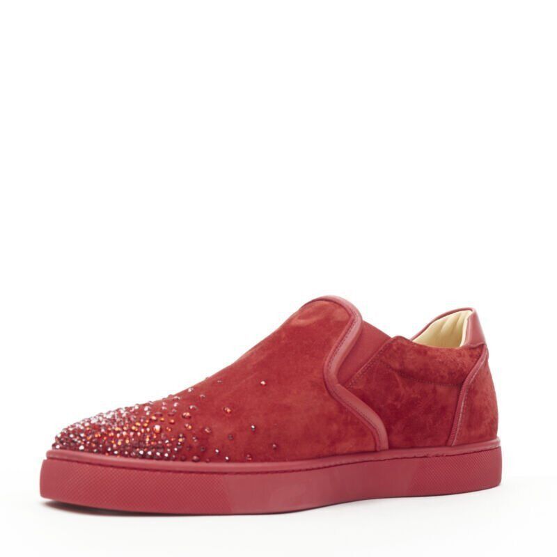Christian Louboutin new CHRISTIAN LOUBOUTIN Sailor Boat red suede degrade strass low sneaker EU41.5 Size US 8.5 / EU 41-42 - 5 Thumbnail