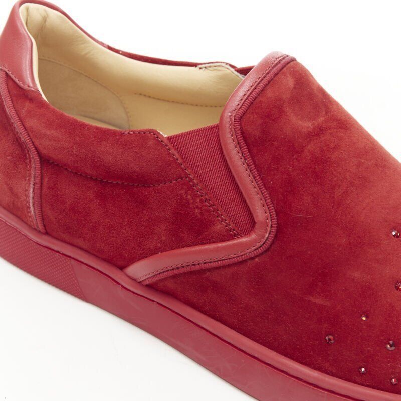 Christian Louboutin new CHRISTIAN LOUBOUTIN Sailor Boat red suede degrade strass low sneaker EU41.5 Size US 8.5 / EU 41-42 - 9 Thumbnail